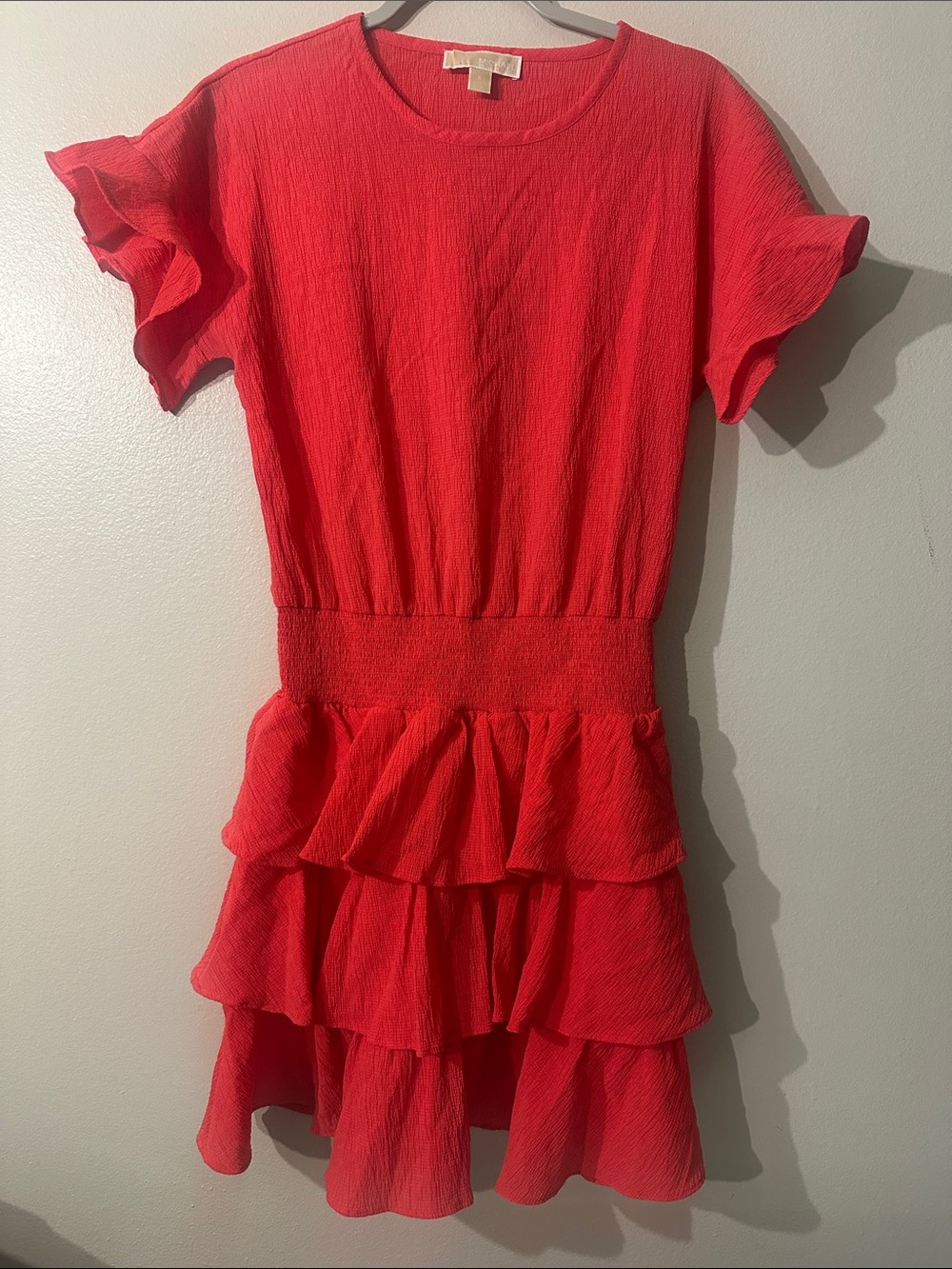 MICHAEL Michael Kors cotton gauze ruffle dress Sz S